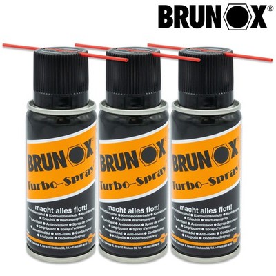 3x BRUNOX Turbo-Spray Multi Universal Schmiermittel Rostlöser Kontaktspray 100ml