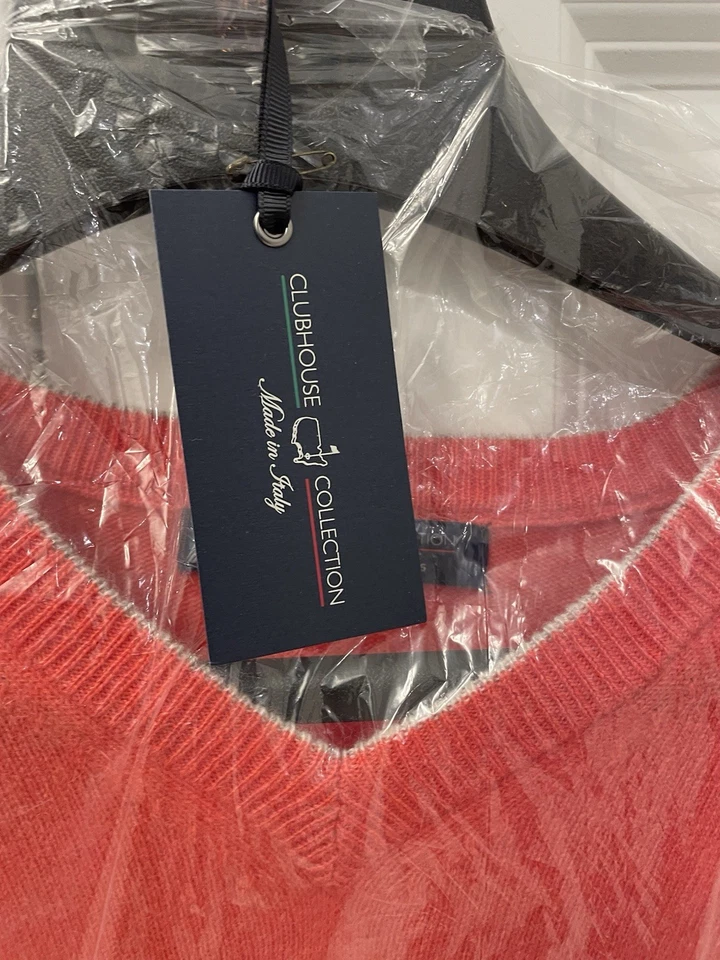 MASTER CLUBHOUSE сделано в Италии мужской 100% кашемир v-образным вырезом свитер размер S - Изображение 2 из 4