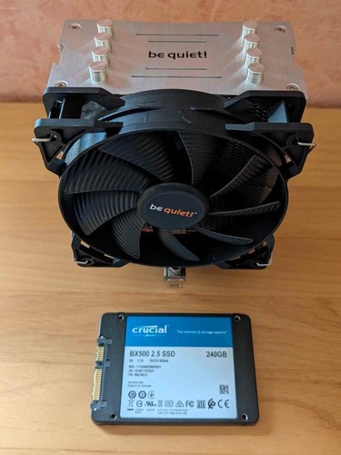 leiser Kühler bequiet für den Sockel AM4 und SATA SSD Crucial BX500 240 GB