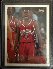 Topps 1996-97 Allen Iverson #171 76ers Basketball Card NBA Rookie. rookie card picture