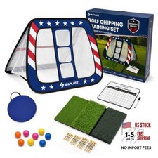 Golf Chipping Net Set, Patriotic Red White and Blue Dual-Sided Target with