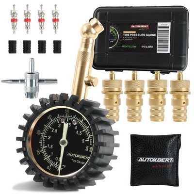 75 PSI 5 BAR Auto Glow Dial luftdruckprüfer Ventileinsatz Ventilkappen Offroad