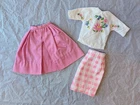 New ListingBarbie Handmade Handkerchief Outfit Clothing Gingham Skirt Top Vintage Pink Pak