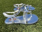 Michael Kors Betti Silver Sandals Women’s NEW Gemstone Strap Metallic Flat Shoe — photo 4