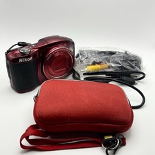Nikon RED COOLPIX L620 14x Wide Optical Zoom Full HD Digital Camera W/CASE.