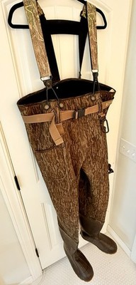 Mack's Prairie Wings Mossy Oak Neoprene Camo Duck Hunting Waders 12 Thinsulate