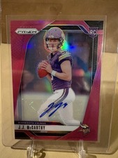 2024 Panini Prizm - Rookies J.J. McCarthy #400 Pink Prizm Autographs (AU, RC)