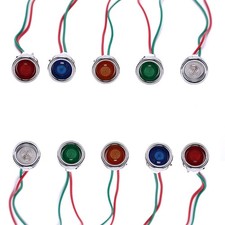 Car Boat 12V10mm LED Indicator Light Pilot Dashboard Panel Warning Lamp Wired EM