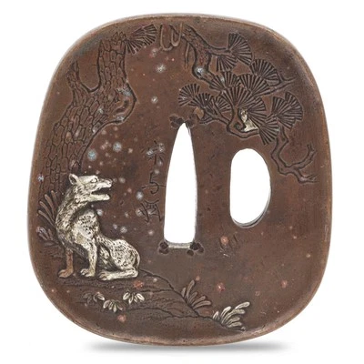 黄铜古董日本刀镡| eBay