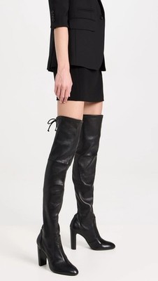STUART WEITZMAN VIDALAND 100 $1100 BLACK LEATHER OVER THE KNEE BOOT Wom US7 NIB!