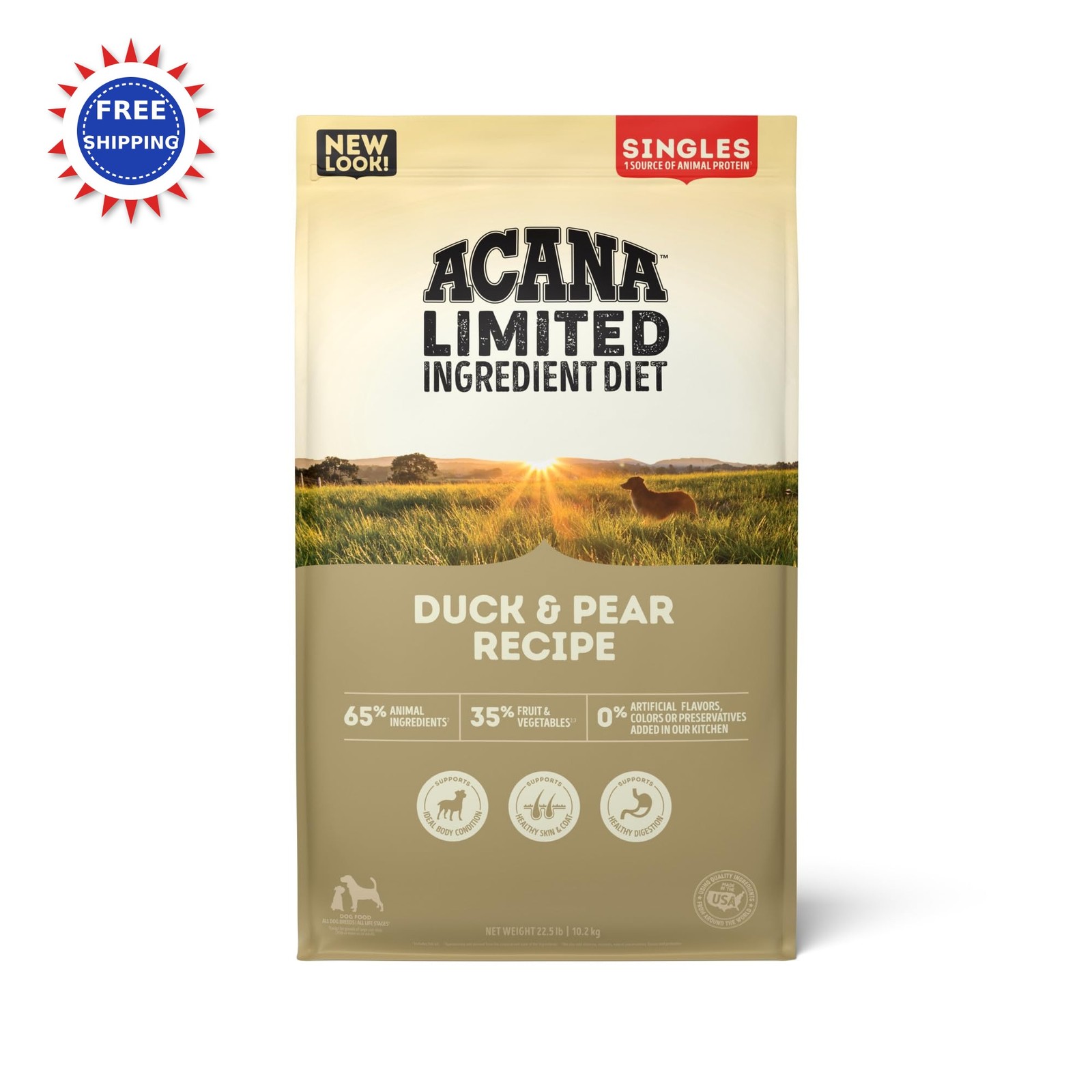 Acana Singles Duck & Pear 22.5lb Bag Limited Ingredient Grain