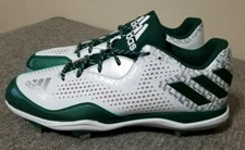 Adidas PowerAlley 4 Mens Baseball Cleats Q16491 Iron Skin Green White Size 15