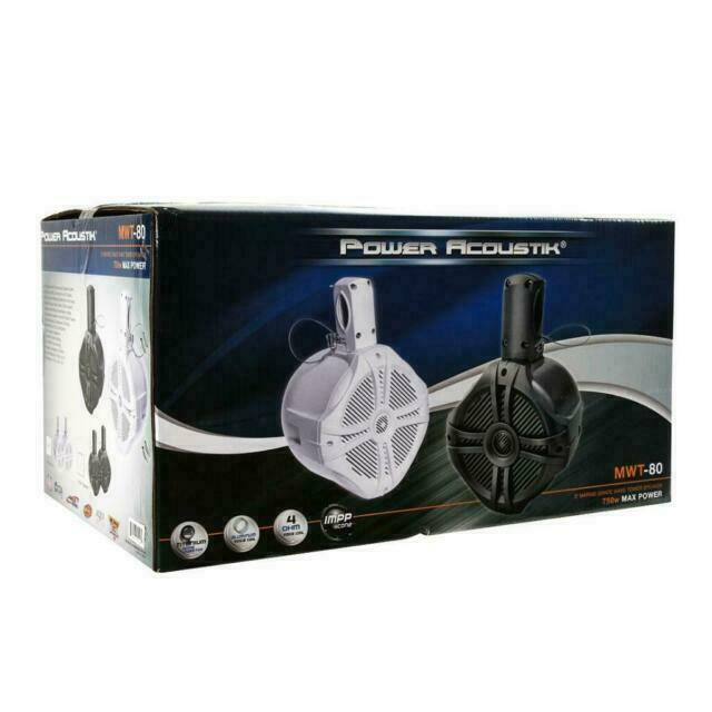 Power Acoustik MWT-80W – Contenitore Per Altoparlanti Wake Tower 8", Grado Marino, 750W, Bianco, ABS Con Rivestimento UV - 2