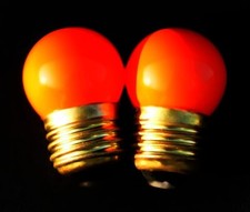 ORANGE Safelight BULBS for Photo Darkroom or Medical Darkrooms. NEW. Set of 2.