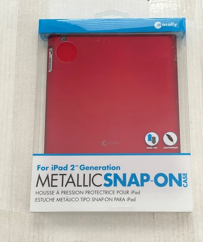Macally SNAP-ON SNAP2MR Metallic Snap-On Case for iPad 2nd Generation, Red - Image 2 of 3