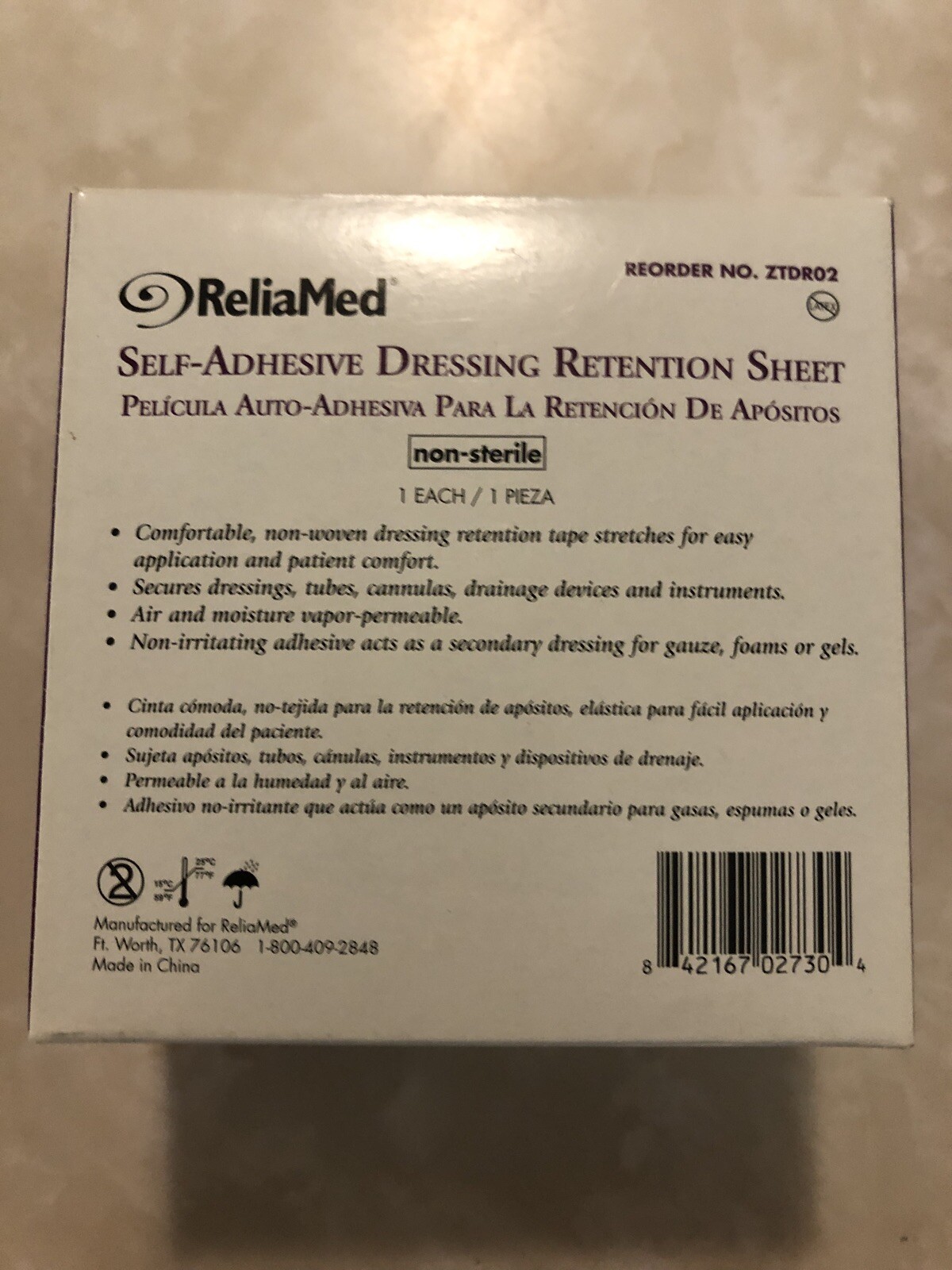 Relievamed Self-Adhesive Dressing Retention Sheet by ReliaMed, 2