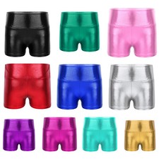 Womens Bottoms Boy-Cut Activewear Rave Dance Shorts Metallic Boyshorts Cheeky