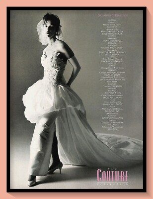 1988 Demetrios Sposabella Wedding Dress Gown Vintage PRINT AD Couture  Collection | eBay