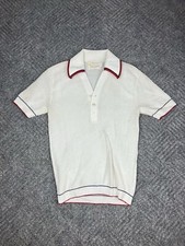 Vintage 70's Terry Cloth Polo Shirt Sz Small Pebble Beach Pebble Knit Adult