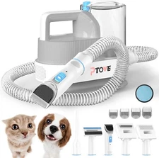 2.5L Dog & Cat Pet Grooming Kit & Vacuum Large Capacity w/ 5 Clipper Tools Hair