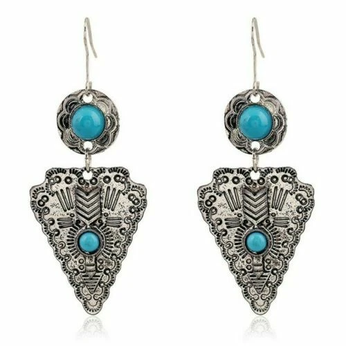 Boucles d'oreilles fantaisie turquoises en perle