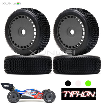 4pcs 17mm Hex Wheel Rim Tire Tyre for 1/8 RC ARRMA TLR TUNED TYPHON HSP Buggy