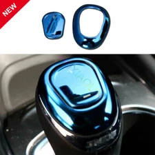 For Chevrolet Malibu 2016-21 Blue Steel Console Gear Shift Knob Cover Trim 2PC
