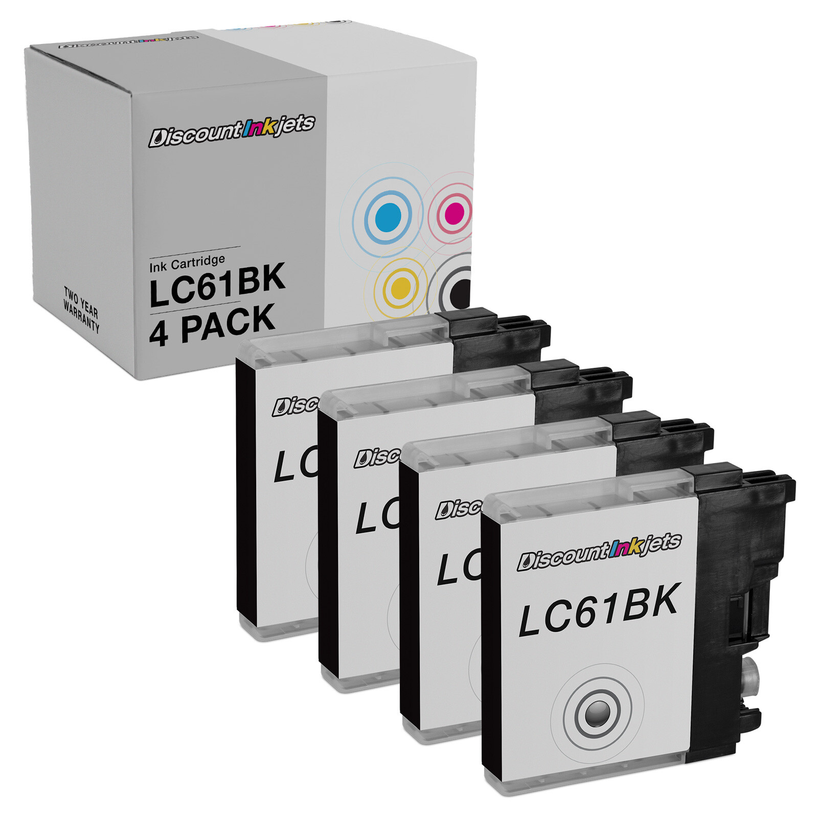 4PK LC61BK LC61 BLACK for Brother Ink Cartridge  MFC-990CW MFC-J270W MFC-J265W