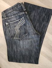 ROCK & REPUBLIC MADE IN USA SIZE 31 DESIGNER MENS BOOTCUT STRETCHY BLUE JEANS
