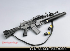 Modellino arma fucile pistola 1/6 maschio seconda guerra mondiale M4+M203 adatto soldato 12''