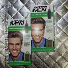 Just For Men Gray Coverage Hair Color H-30 Light Medium Brown Shampoo-in Color
