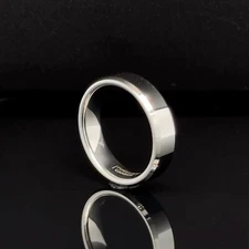 6mm Silver Tungsten Christmas Gift Unisex Ring High Polished Edge Engraving Band