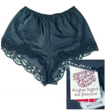 Original Late 70s Tag Victoria's Secret San Francisco Black Satin Tap Pants