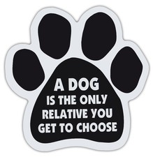 Dog Paw Shaped Magnets: DOG IS ONLY RELATIVE YOU CAN CHOOSE  Dogs, Gifts, Cars