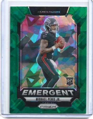 MICHAEL PENIX JR. RC 2024 PANINI PRIZM EMERGENT GREEN ICE ROOKIE