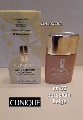 CLINIQUE Acne Solutions Liquid Makeup *62 PORCELAIN BEIGE* / 1 oz / New in box