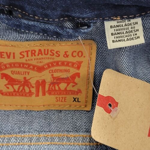 Levi's Trucker Denim Jacket Blue Men’s Size XL Long Sleeve Button Cotton New - Picture 4 of 10