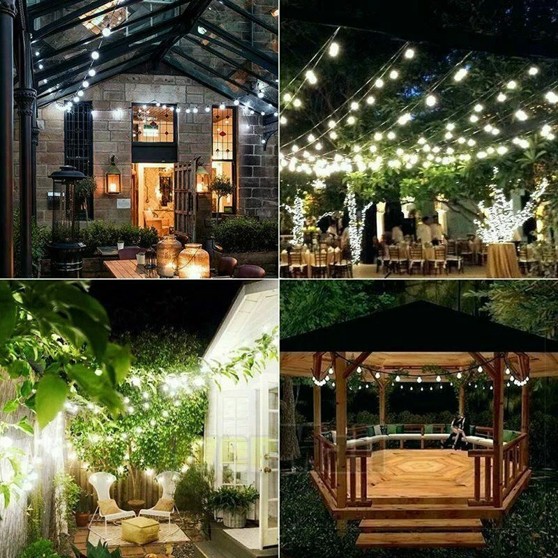 Outdoor String Lights Patio Party Yard Garden Wedding Decor 50 LED Solar Powered - Image 3 of 4