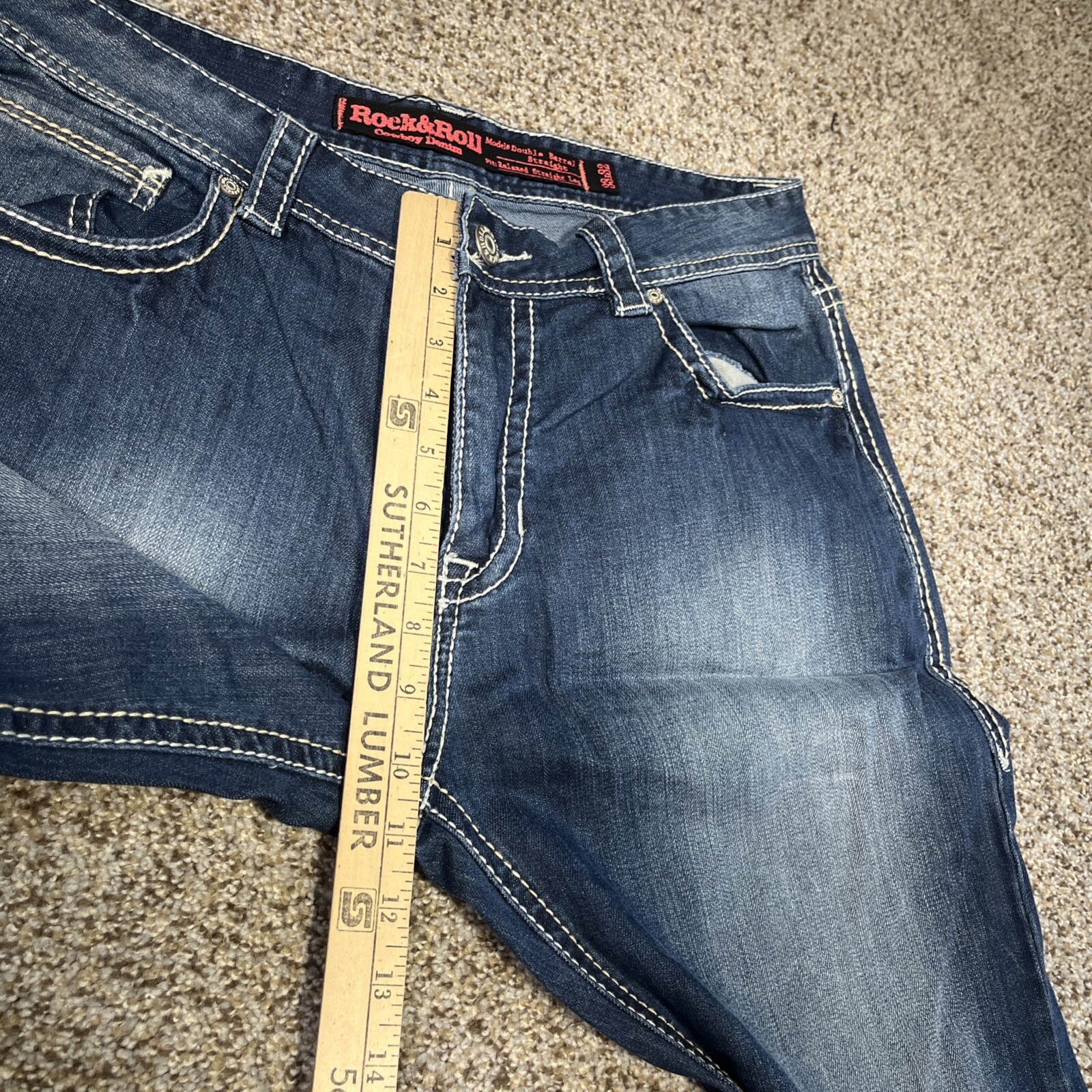 Rock & Roll Denim Jeans Double Barrel Straight Relaxed Straight Leg 32 X 31.5 - View 8