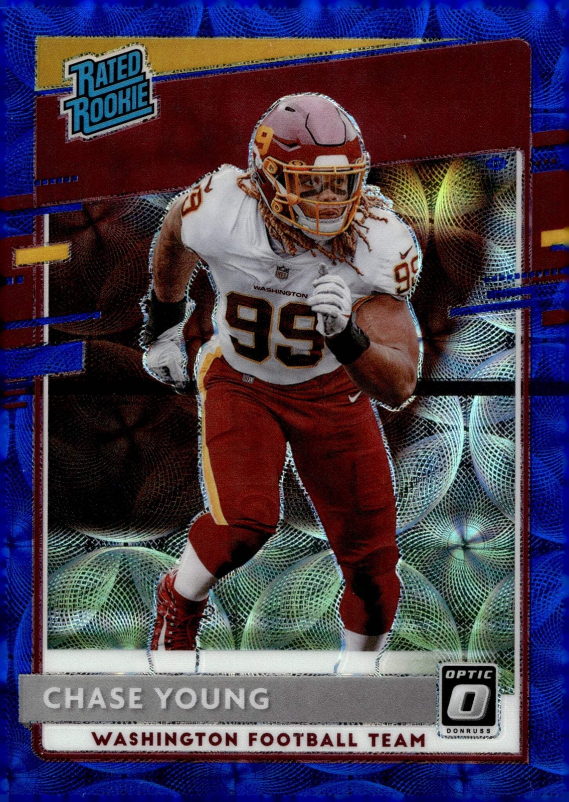 Chase Young 2020 Panini Donruss Optic Rated Rookie Blue Scope Prizm RC #166 #2