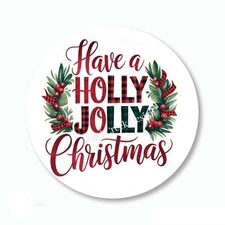 Have a Holly Jolly Christmas Favors Scrapbook Stickers Envelope Seals Labels