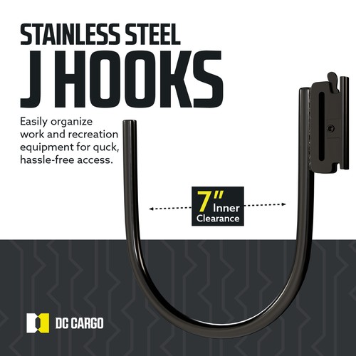 DC Cargo E-Track J Hook, 7”, 4-pack - Picture 2 of 7