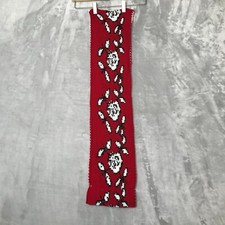 Betsey Johnson Infinity Scarf Red Black Gold White Floral Holiday Christmas