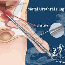 Metal Urethral Stretching Penis Solid Plug Stainless Steel Dilator Sounding USA