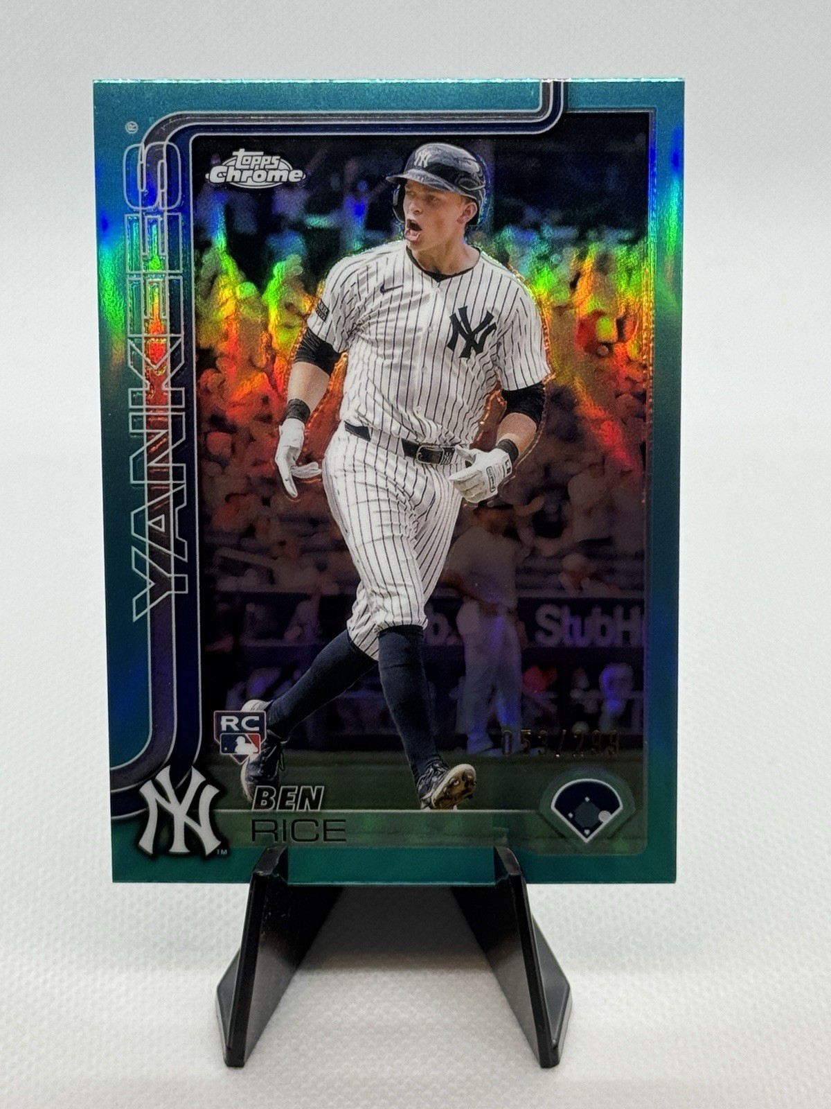 2025 Topps Chrome - Ben Rice #139 Teal Refractor /299 (RC)