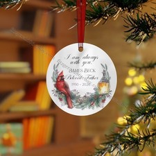 Personalized Memorial Christmas Ornament, Cardinal Ornament, Custom Sympathy ...