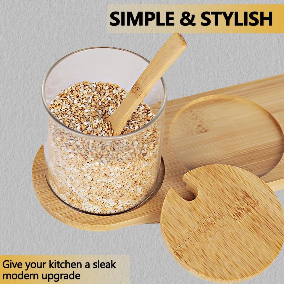 Condiment Containers with lids 3 pack Seasoning Condiment Pots Jars with Spoo... - Image 4 of 4