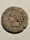 1863 Indian Head Cent 1c Penny, Good Details, Clipped - Exact Coin Shown
