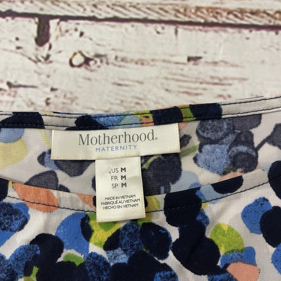 Motherhood Maternity Dress Multicolor Dots Asymmetrical Wrap Medium Lot of 2 - Image 4 of 4