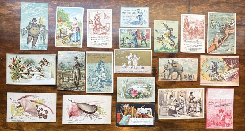 Lot Of 20 Victorian 1800’s Trade Cards~Boston~New York~Detroit~More
